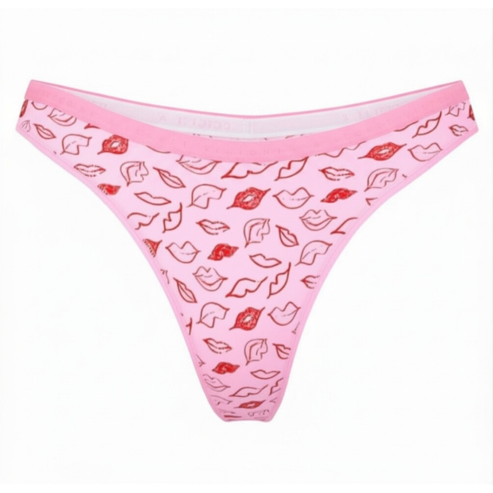 5/$40🛍Victoria's Secret Cotton High Leg Scoop Thong Pink 💋 NWOT